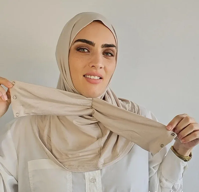Ready To Go wear Instant Hijab for Ladies Girls Women With Tie Back Buttons Premium Quality Jersey Scarf muslim headwear head scarf hijab headscarf hijab hats female head wraps