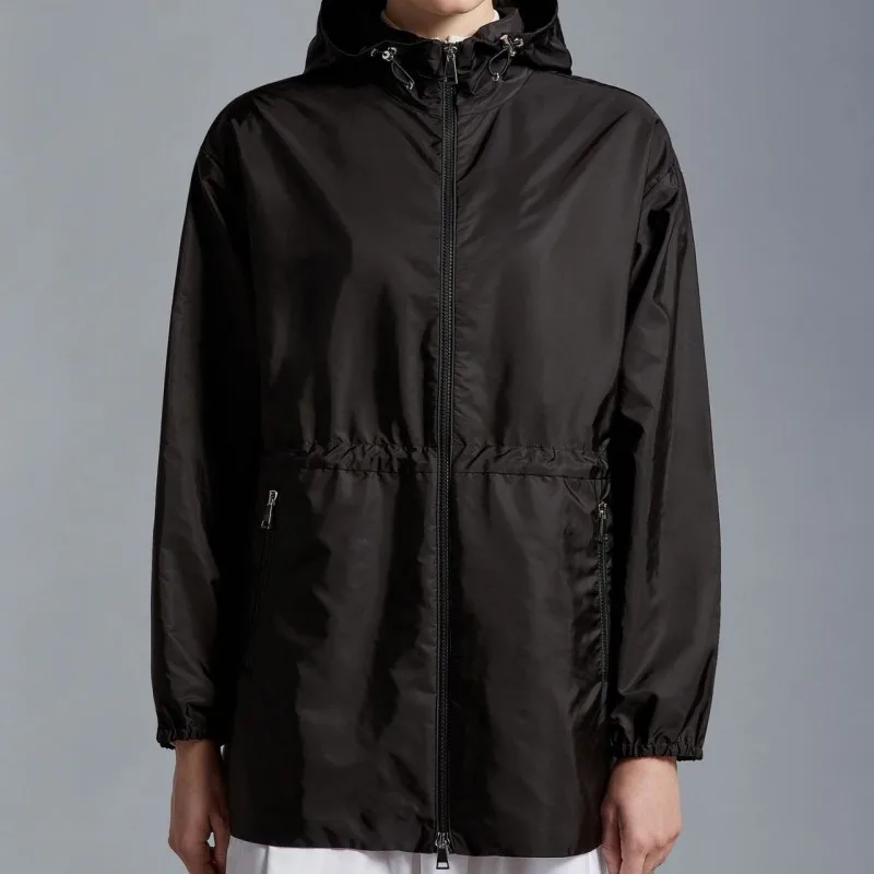 

Spring and summer female hooded Jacket Y2K fallow Jacket Slim-fit drawstring Sun protection Fashion clothing parsnip female coat