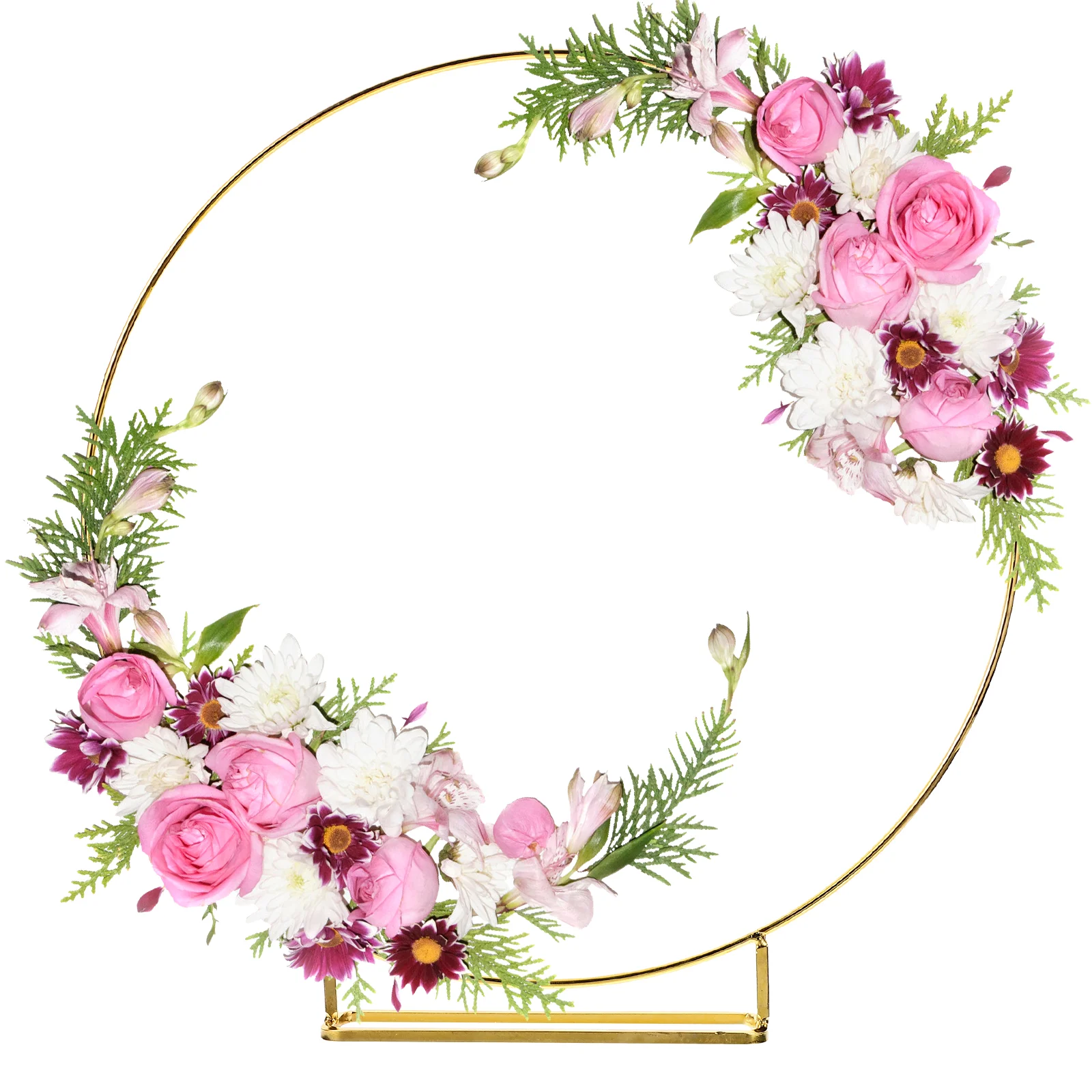 Hoops The Ring Wedding Wreath Floral Dining Table Metal Centerpiece Garlands Decoration