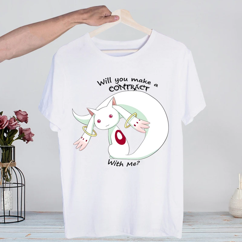Retro Washed Madoka Magica Graphic Tee - Men’s Harajuku Streetwear