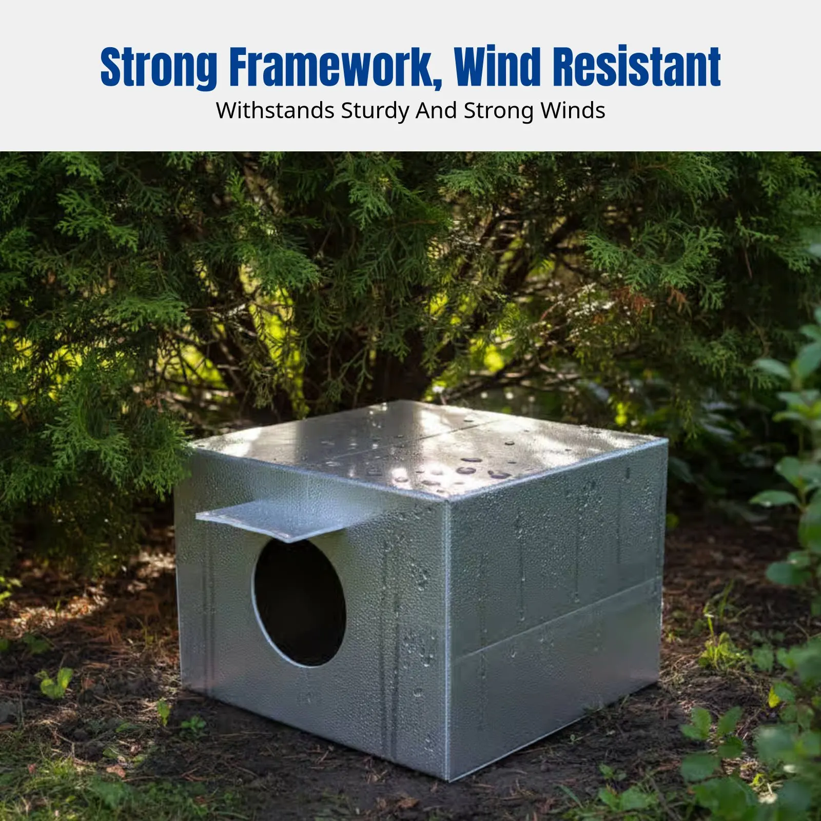 야외 길고양이 집, 방수 방풍 폼 쉼터, 겨울용 보온 고양이 침대 (야외용)