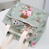 Sac à déjeuner esthétique imprimé Floral, sac à Bento isolé de grande capacité, sac à main isotherme pour l'école, le travail, les voyages et le pique-nique 3
