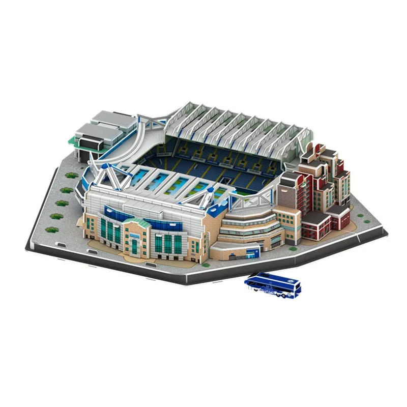 DIY Chelsea Stamford Bridge Stamford Bridge Football Stadium 3D Three-dimensional Puzzle Model Toys Educational Toys