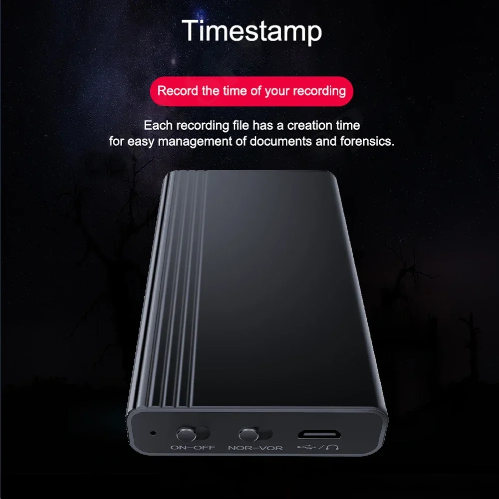 500 Hour Audio Recorder Voice Recorder Voice Activated Digital Professional With Magnetic Noise Reduction Audio Recording