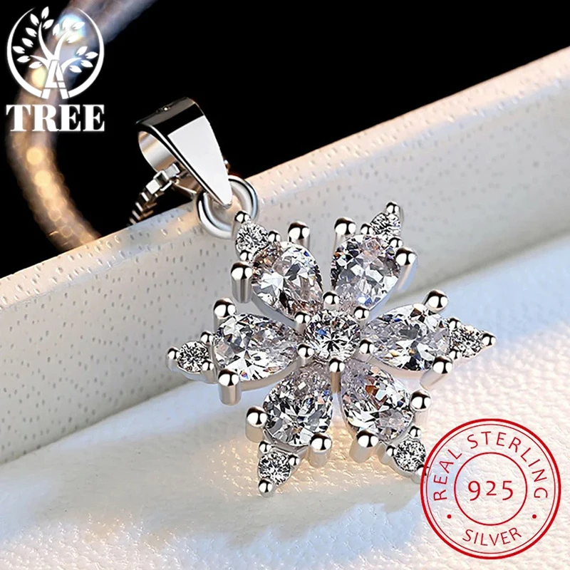ALITREE – collier avec pendentif flocon de neige en argent