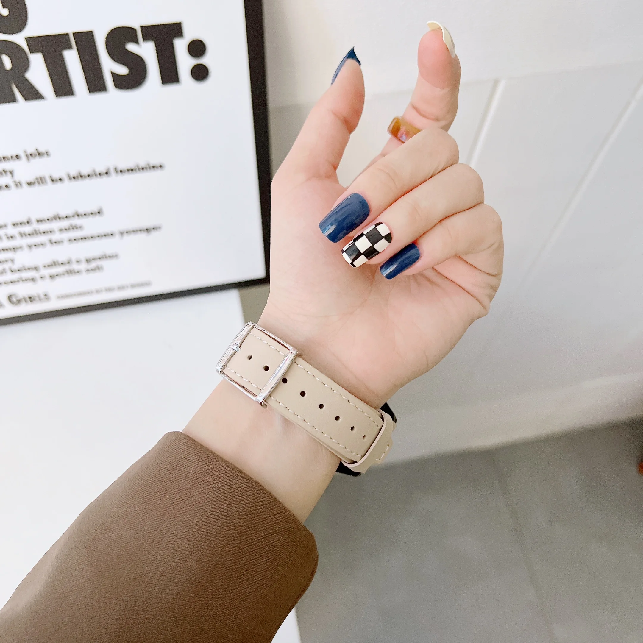 22mm Leather strap For Samsung Galaxy Watch 3 45mm Huawei Watch 46mm smart sports watch wristband For Amazfit GTR 47mm/Stratos 3