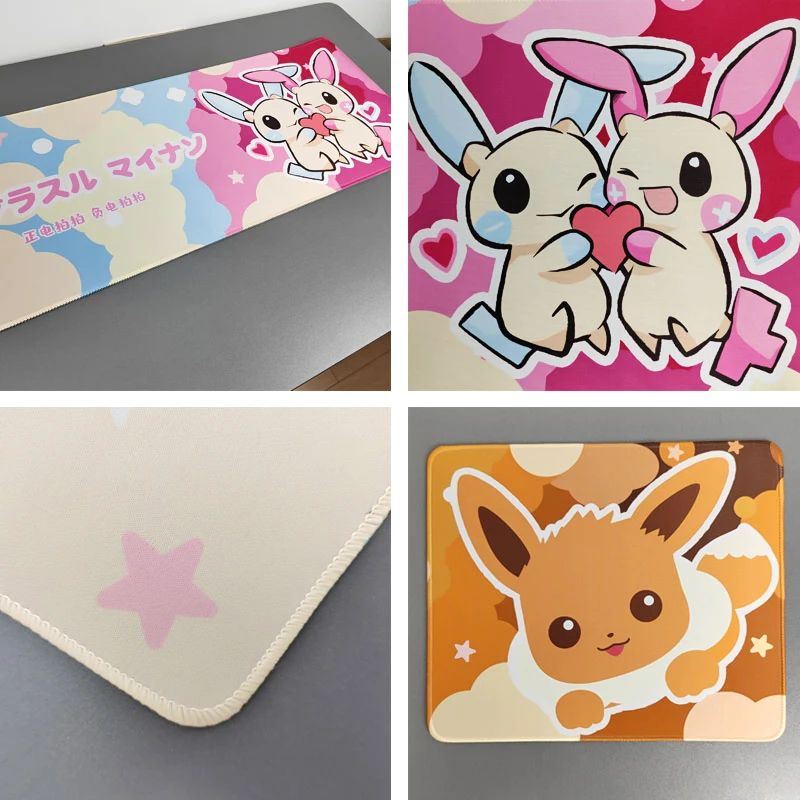 Grande Pokémon Anime Mouse Pad Pikachu Snorlax Psyduck Xxl Computador Laptop Teclado Acessórios para Jogos Desk Mats - Imagem 5