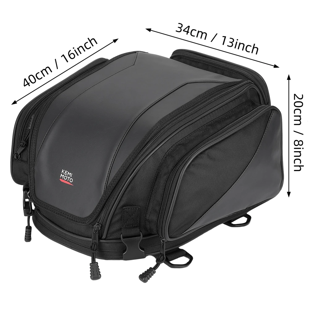 Motorcycle Tail Bag PU Portable Foldable Rear Seat Bag Backpack For R1250GS R1200GS LC ADV For Touring Road King Electra Glide motorcycle luggage