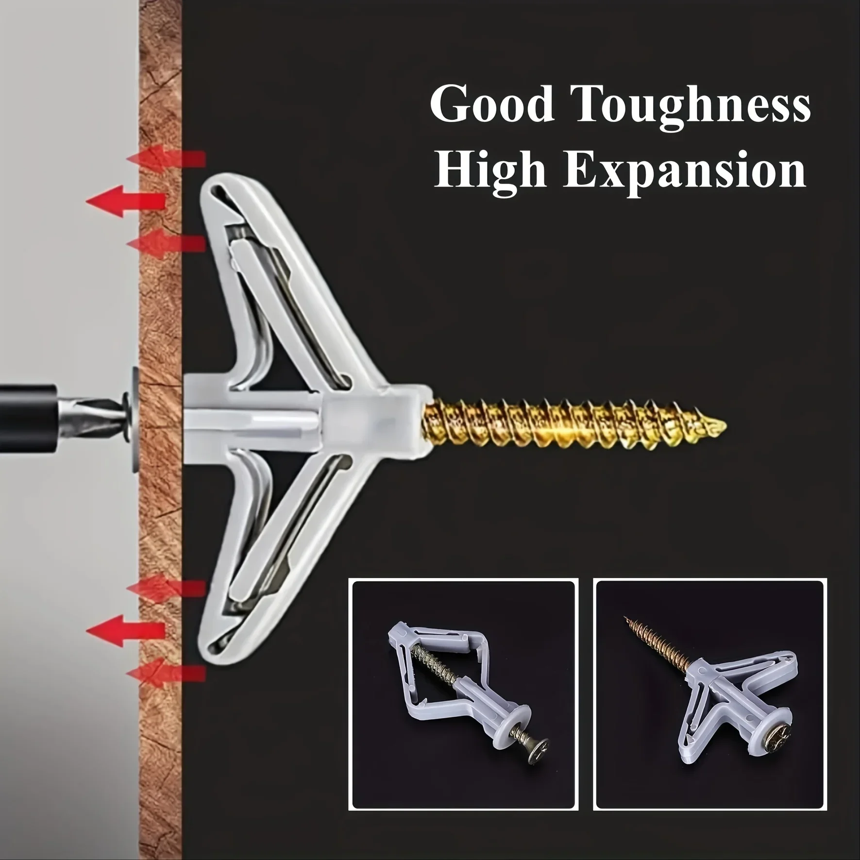 Description Picture 2 of item10Sets m3.5 Hollow-Wall Anchors Drywall Anchor Kit With Screws Expansion Tube Pipe Self Drilling With Zinc Plated Screws