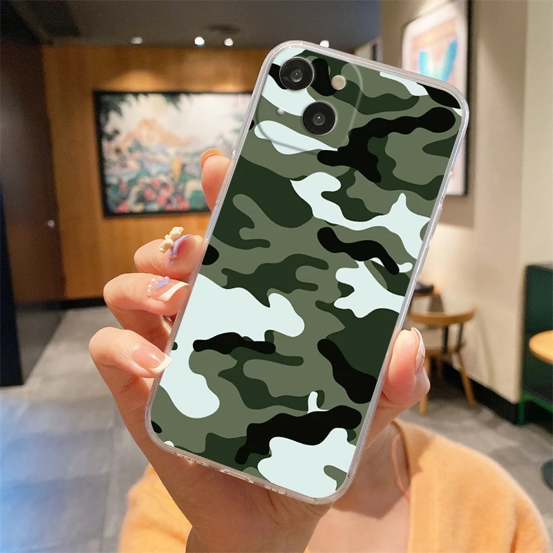 Camouflage TPU Clear Soft Cover Phone Case