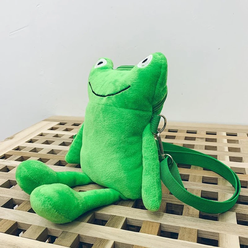 Creative Cartoon Shoulder Bag Cute Green Frog Crossbody Bag Women
