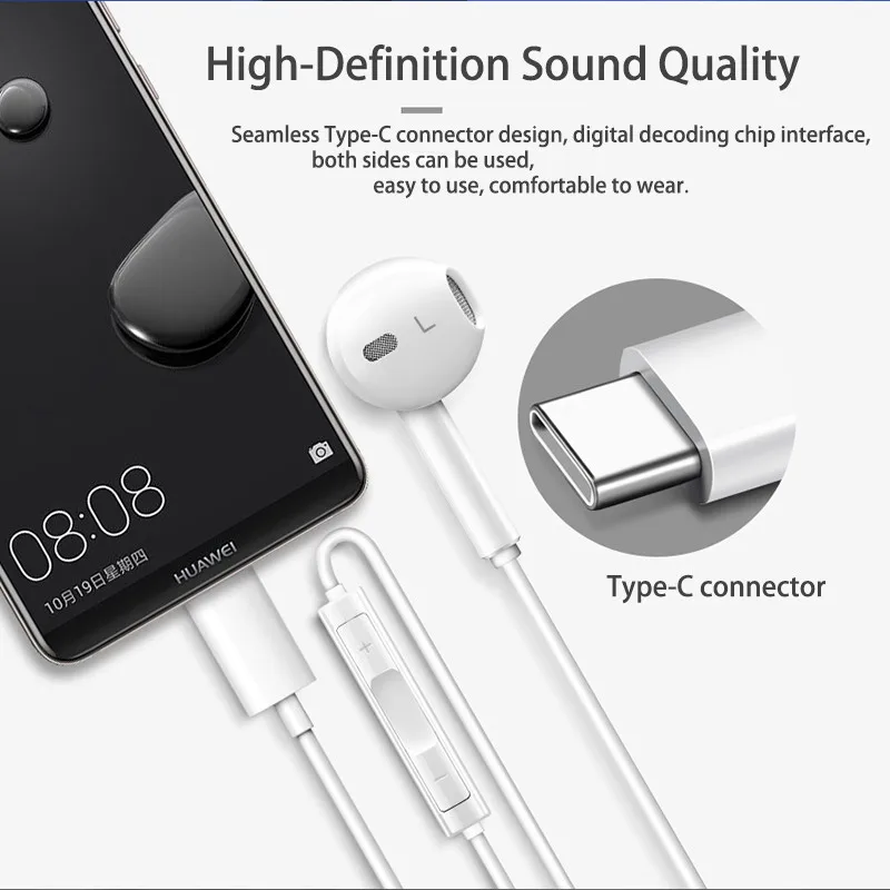 AM33 Original For HUAWEI Type C In-Ear Wired Earphone Headset With
