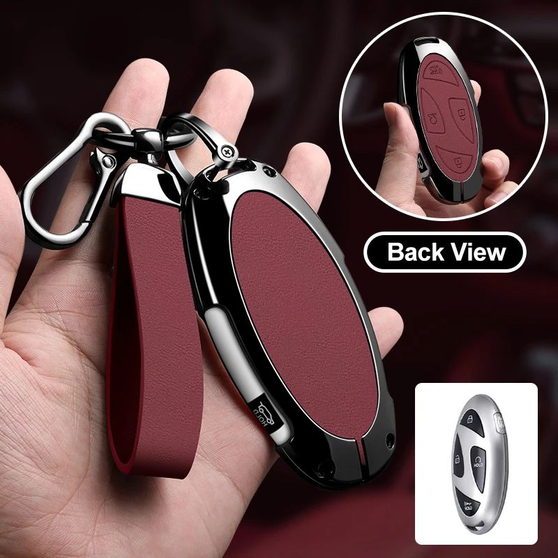 Premium 5-Button Car Key Case Cover with Keychain Accessories