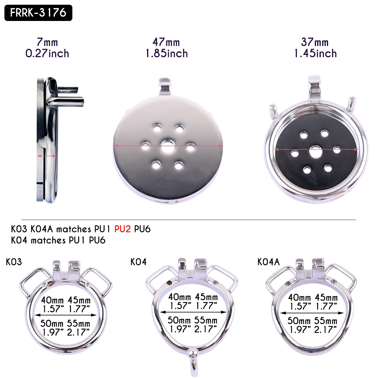 Male Chastity Belt with 3176 Regular Flat Cock Cage 3 Types Penis Rings 2 Kinds Of Strapon Harness