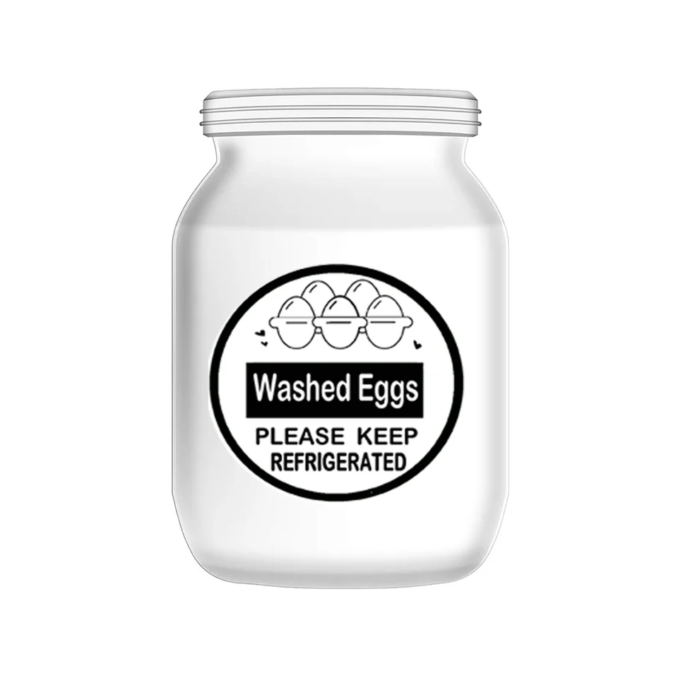Washed Eggs Please Keep Refrigerated Label Carton Sticker Set - Black