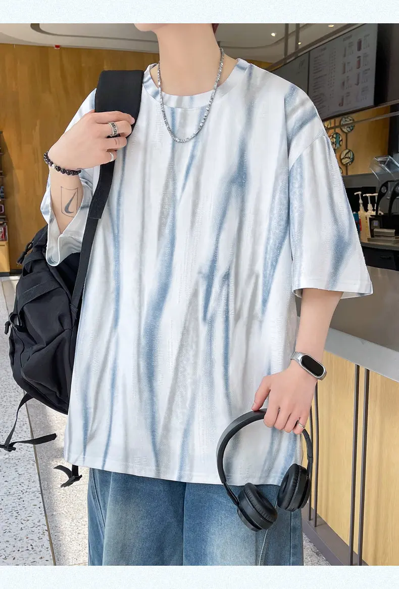 Modische Herren-T-Shirts 2026 Sommer Jugend High Streetwear Locker Lässige Oberteile Plus Size 4XL Kurzarm O-Neck T-Shirt Kleidung – Detail 10