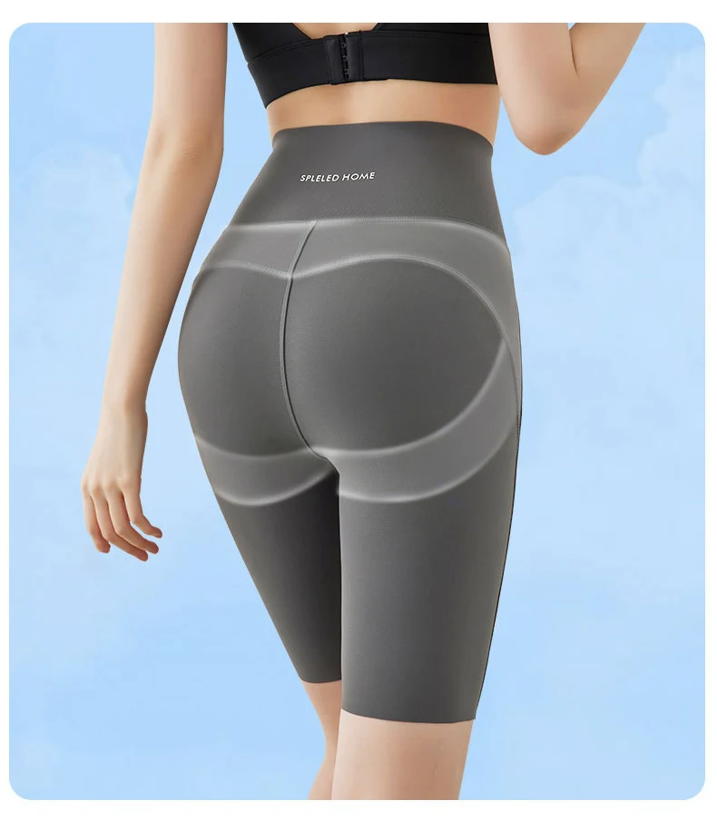 BIVIGAOS Summer High Waist Tight-Fitting Butt Lifter Shark Cycling Shorts Women Knee-Length Sports Fitness Biker Shorts Leggings