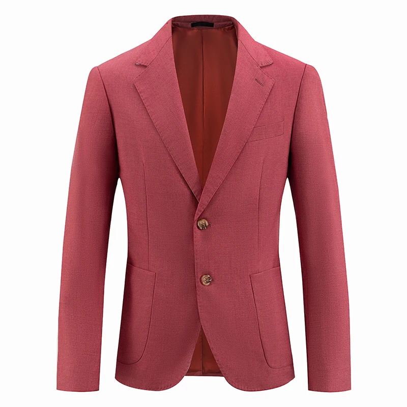 

Business Casual Solid Color Blazers For Men Single Breasted Slim Four Season High Quality Fabric Suits Gentleman Terno Masculino