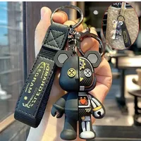 key ring Creative semi anatomical mechanical teddy bear keychain, personalized car keychain, couple backpack decoration, 1