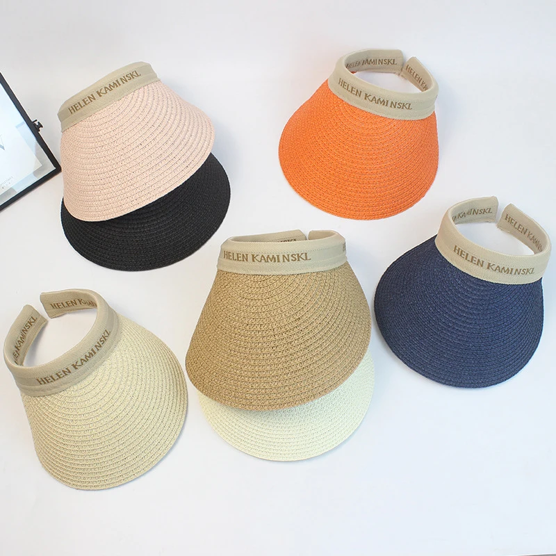 Baby Summer Straw Hat Letter Sunhat For Infant Kids Girl Boy Beach Cap Parent-Child Sun Protection Hat Fashion Empty Top Hat big brim baby straw hat kids summer sun hat korea style child panama cap sunshade cap baby boy girl kids hat