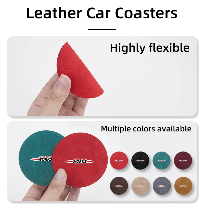 Car Coasters Water Cup Holder Pad Non-slip Cup Slot Mat Pad For MINI WORKS Cooper F55 F56 R60 R59 R58 R57 R56 R55 R53 R52 R50