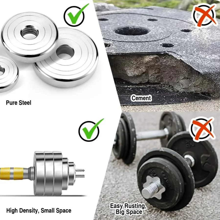 Adjustable Dumbbell Set -88 LBS weights set, Dumbbell Barbell 3 in 1, Steel Dumbbells Pair with Connecting Rod for Adults Women