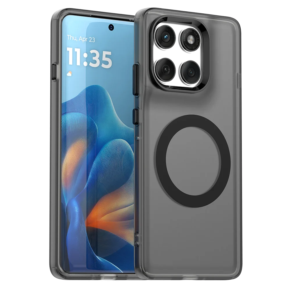 Magnetic Wireless Charging Transparent Case - Candy Colors Back Shell