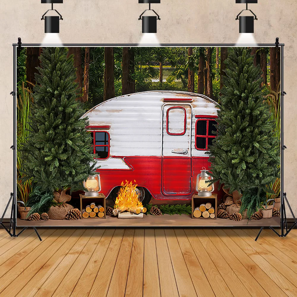 

SHENGYONGBAO Christmas Tree Window Wreath Photography Backdrop Wooden Doors Snowman Cinema Pine New Year Background Prop ANT-06