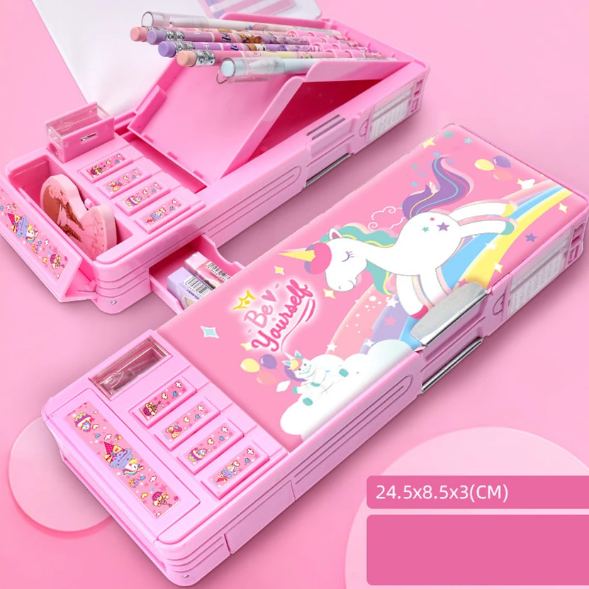 Pencil Case Multifunctional Unicorn Estuche Pen Case Kawaii Stationery  Pouch Kalemlik Utiles Escolares Aesthetic Cute Pencil