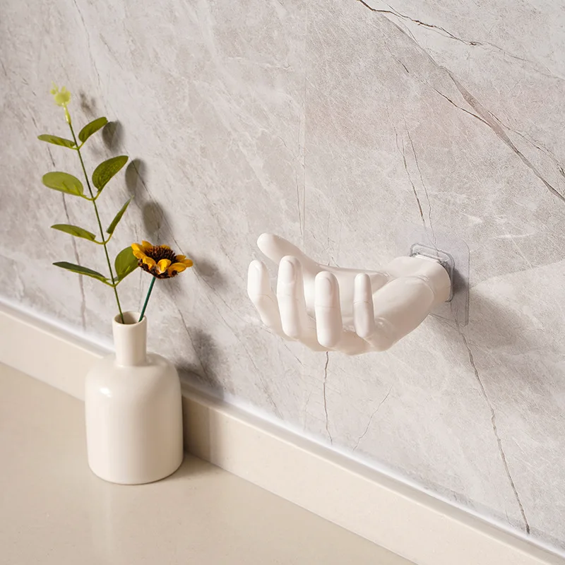 1pc Creative Hanger Soap Hook Solid Color Wall Hanger Finger Hand Shape Wall Hanger Hooks Bathroom Home Decoration Organization 3