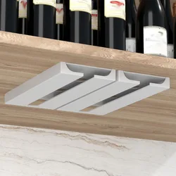 Sleek Wine Glass Hanging Rack for Kitchen and Restaurant Use (2pcs white)