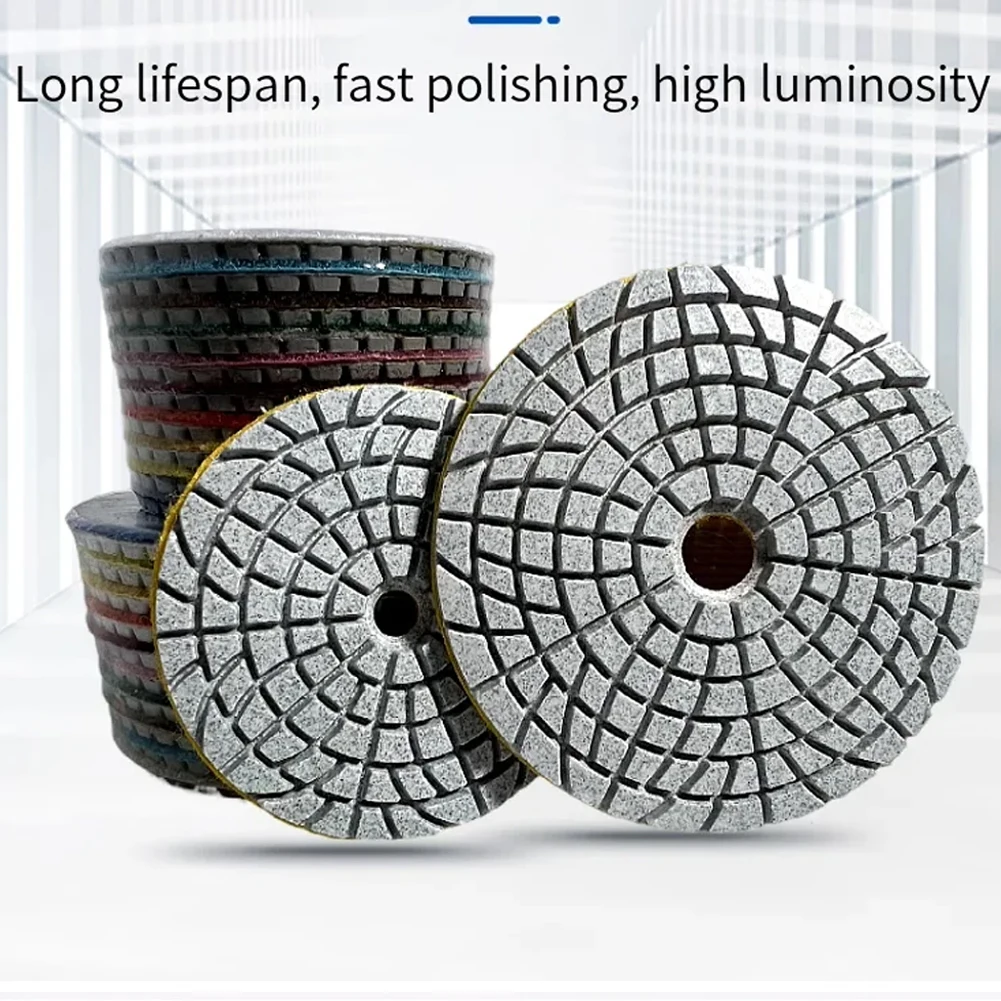 2 Pcs 100mm/4inch Diamond Polishing Pad 50-500 Grit Wet Buff Disc Abrasive Grinding Discs for Granite Stone Concrete Marble
