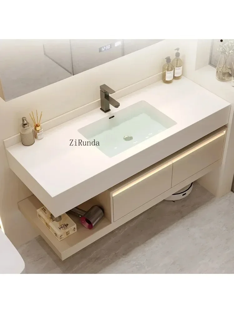 Rock Plate Bathroom Cabinets Multifunction Fog Removal Vanity Smart Mirror Cabinets Furniture Arredo Bagno