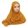 Châles en coton rayonne pour femmes musulmanes, Hijab Modal, écharpe unie, grande taille, Turban islamique, bandeau 190x85cm