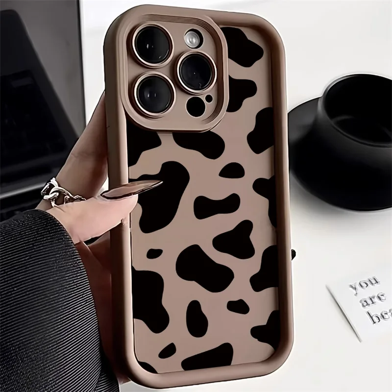 Luxurious Pink Brown Leopard Strawberry Hot Phone Case - Soft Silicone TPU Back Cover