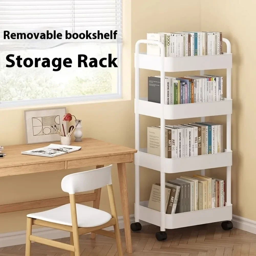 Bookshelf Storage Trolley Mobile Kitchen Trolley Organizer With Wheels Gap Mobile Bookshelf Household Snacks StorageRack storage rack,kitchen storage cart