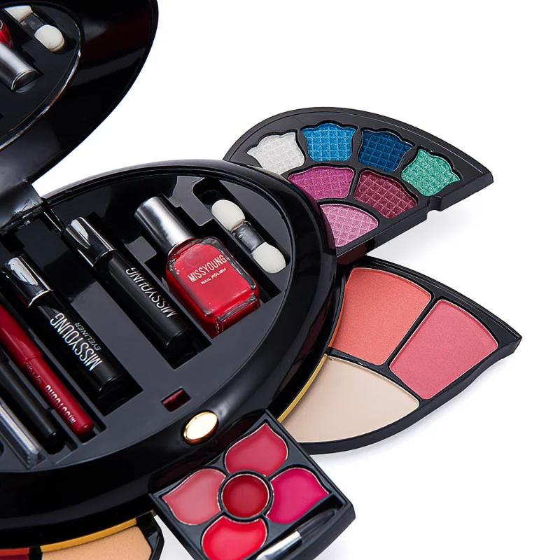 Lip Gloss Eye Shadow Blush Mascara Nail Polish Brushes Makeup Sets Party Show Makeup Kit Full Professional Set