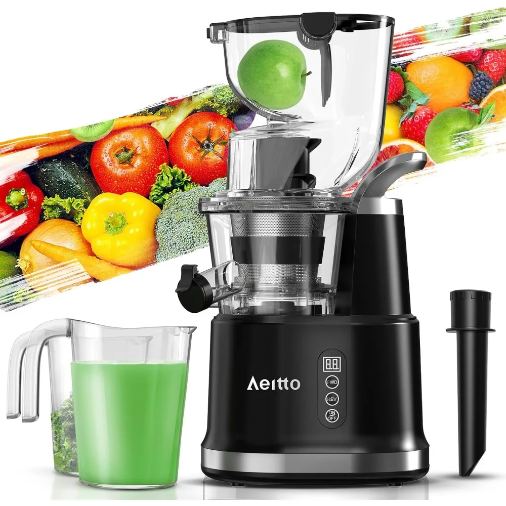 

Cold Press Juicer, Whole Vertical Juicer, Slow Masticating Juicer Machines, with Big Wide 83mm Chute, Cold Press Juicer