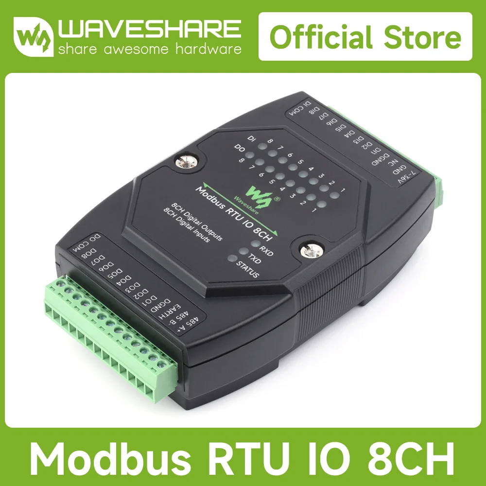 Waveshare-Industrial-8-Ch-Digital-Input-Output-Module-DC-7-36V-Wide ...