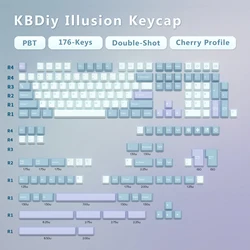 Blue Samurai Cherry Profile Keycap Set - Double Shot PBT (GMK Illusion)