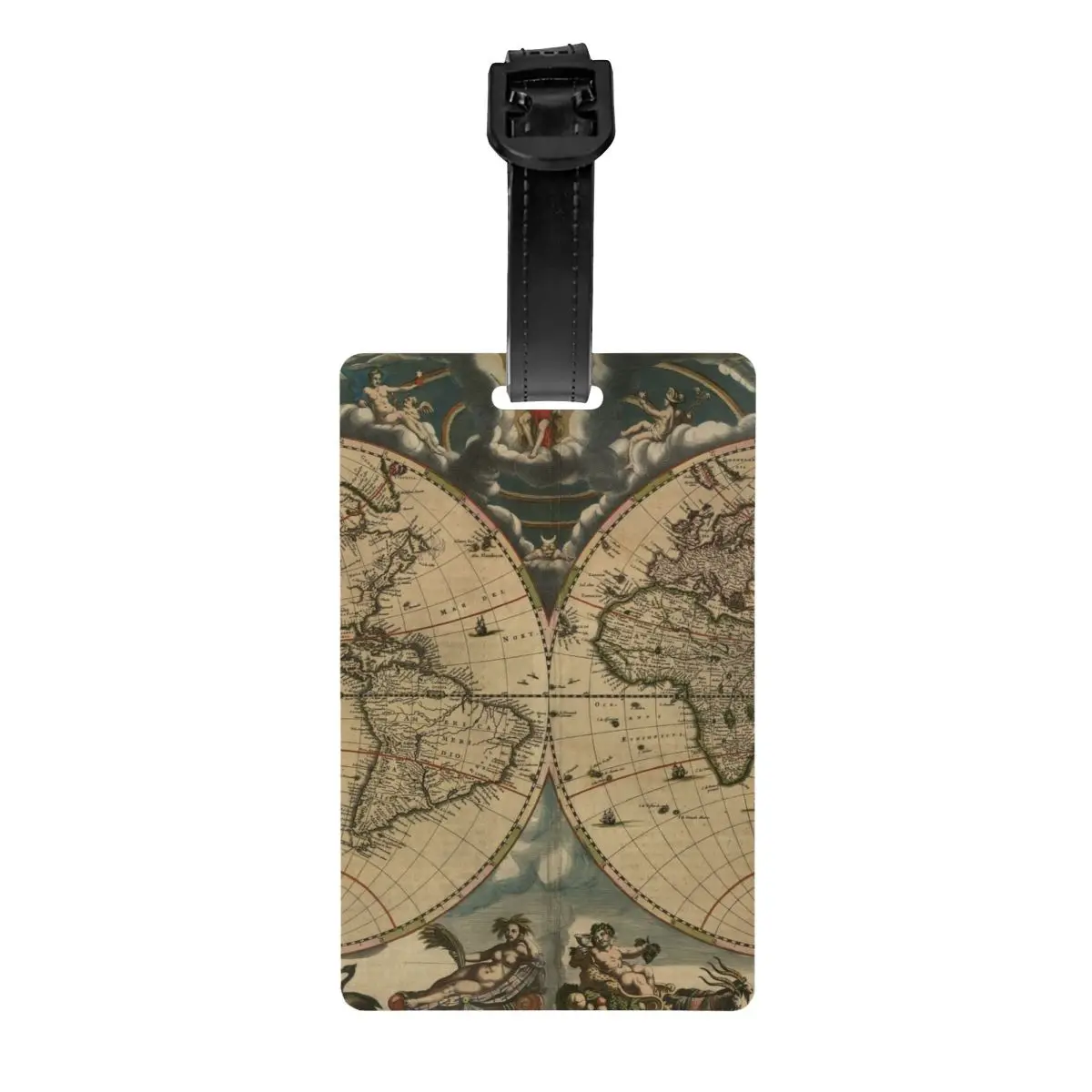 

Vintage Map Of The World Luggage Tag for Suitcases Cute Baggage Tags Privacy Cover ID Label