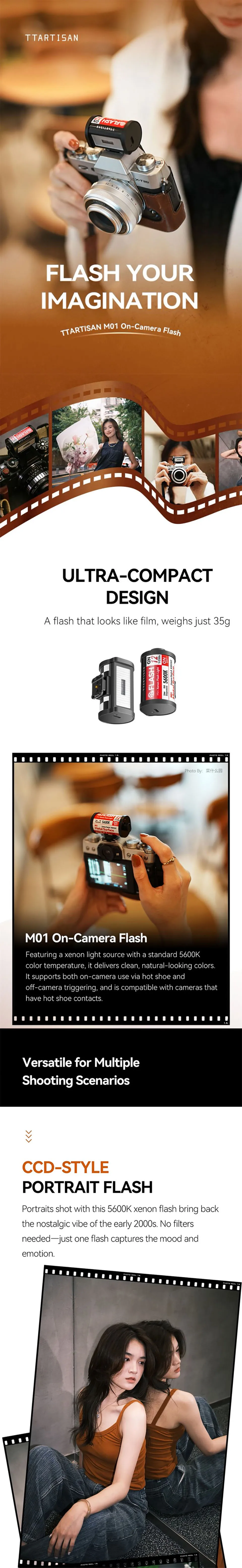 TTArtisan MO1 On-Camera Top Flashlight J01 Wireless Flash Trigger compatible wit