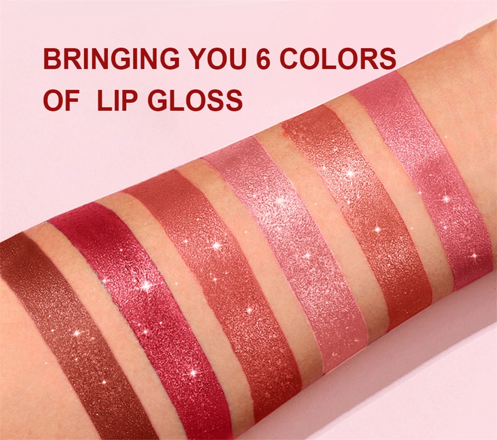 Brown Pearlescent Lipstick Waterproof Glitter Metallic Lip Gloss_voghion.com