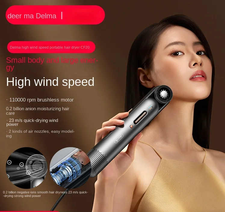 

Deerma household negative ion intelligent hair care hair dryer, hot air constant temperature, fast drying and cooling,