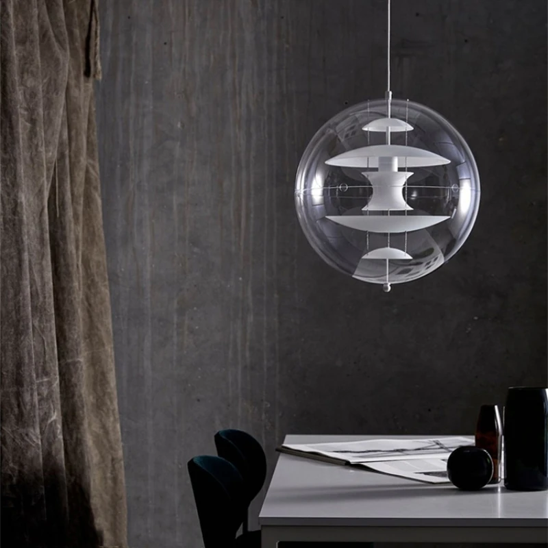 Nordic acrylic pendant lamp Design suspension boule Designer chandelier for Villa Living Room Restaurant Globe Suspended lights 6