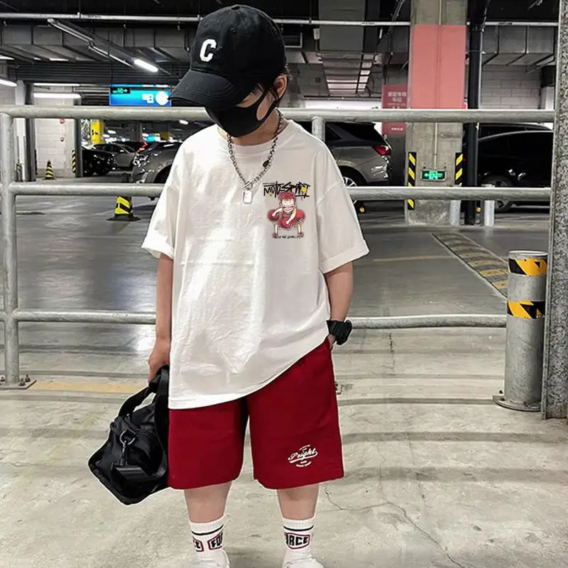 Shohoku Cotton Boys Clothes Sets Summer T-Shirt + Short Pants 2PCS Slam Dunk Sport Basketball Kids Clothing Children Outfits 2