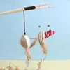 New Mouse Wooden Teasing Cat Rod Cat Toy Pet Supplies Feather Bell Wooden Rod Teasing Cat Stick 4