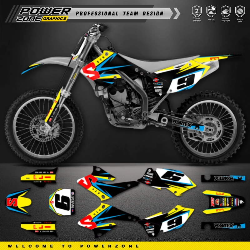 

PowerZone Custom Team Graphics Decal Stickers Kit For SUZUKI RMZ 250 2004 2005 2006 Motorcycle Custom Graphics Kit 07