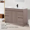 48 Inch Bathroom Vanity with Sink Combo Set, Undermount Rock Plate Basin W/Wood Cabinet, Soft Closing Cabinet Door & Drawers 6