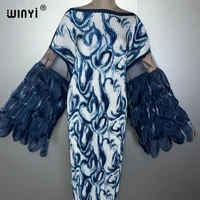 Robe plissée élastique WINYI, tenue de plage, kaftan de vacances, abaya de luxe de Dubaï, robe de soirée longue, robe de soirée musulmane pour femme 3